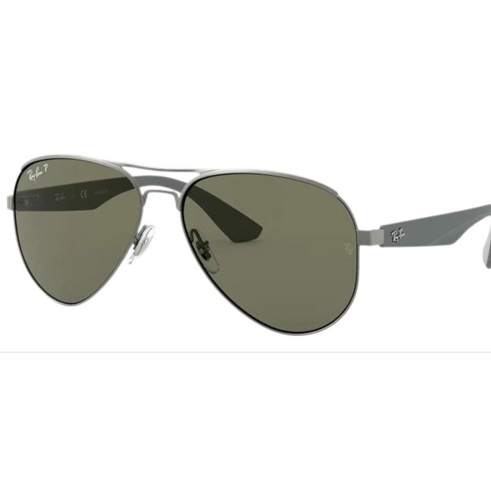 Ray-Ban Gunmetal & Green Aviator Unisex Metal Frame Rb35323 Sunglasses